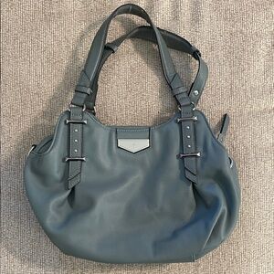 Vera Wang Slate Blue Shoulder Purse handbag, imitation leather
